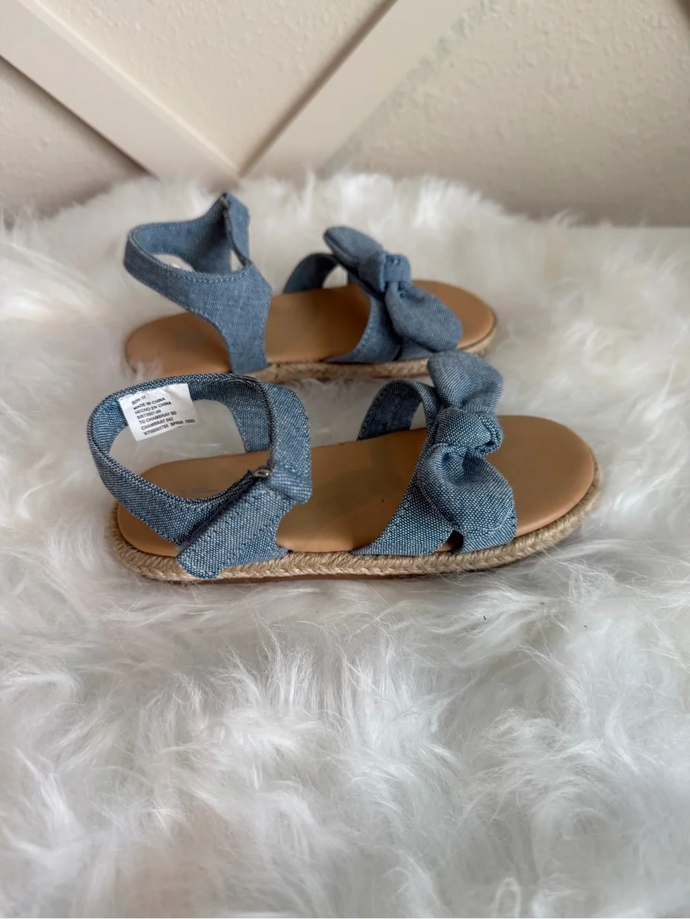 GAP Girls Light Blue Denim Knot-Front Sandals